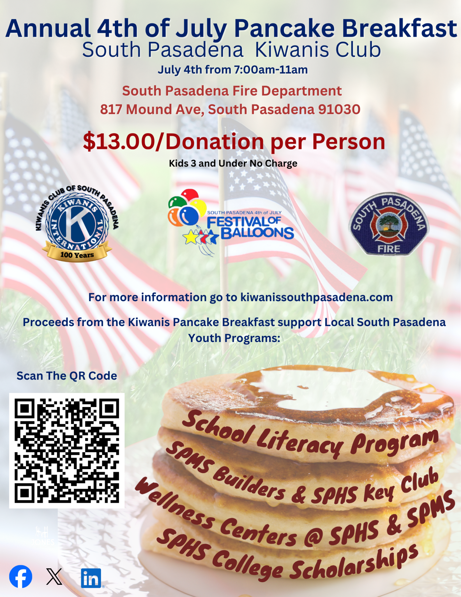 Purchase July 4th Pancake Breakfast Tickets